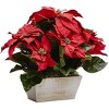 HomeStock Poinsettia with White Wash Planter Silk Arrangement - 4 of 4