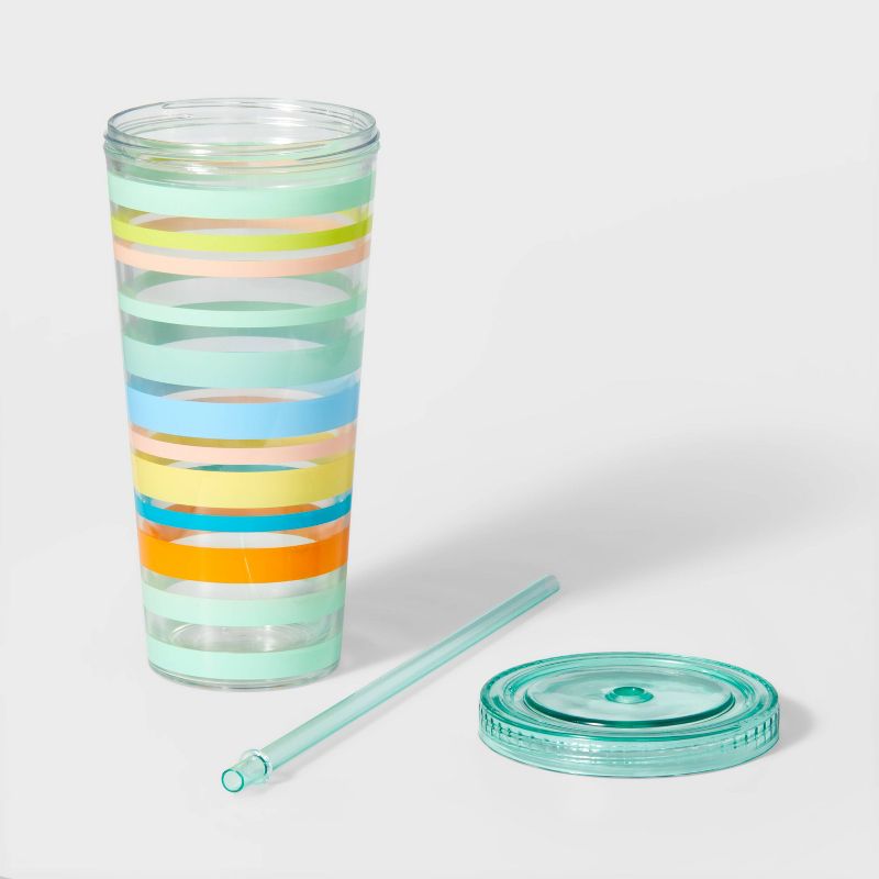 23oz Striped Tumbler with Straw - Sun Squad&#8482;, 2 of 4
