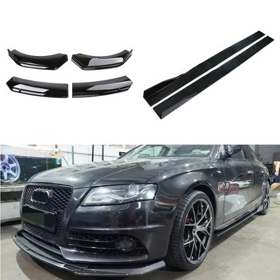 Car Front Bumper Lip Splitter Spoiler Side Skirts Kit Bumper Lip Wrap Splitter Automotive Air Dams Replacement For Most Vehicles Sedans