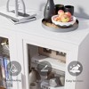 PexFix Modular Sideboard Buffet Cabinet with Tempered Glass Doors Credenza Console Table for Living Room Kitchen Dining Room Entryway - 4 of 4