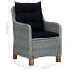vidaXL Patio Chairs 2 pcs Set with Cushions - Outdoor Furniture Seating, Light Gray Poly Rattan - 4 of 4