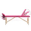 vidaXL Foldable Massage Table 3 Zones Wood Pink - 3 of 4