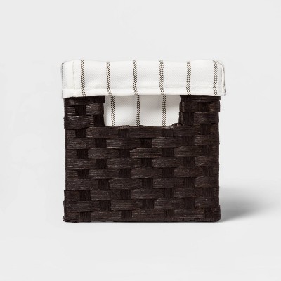 10.25x6x6" Small Lined Bin Dark Brown Weave - Threshold™