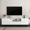 ORRD High Gloss Panel Modern TV Console, Entertainment Center with Storage Shelves for Living Room & Bedroom, Cloud White, 63x15.74x19.68 inches - 4 of 4