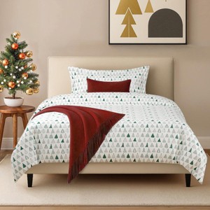 Luxury Soft Premium Christmas Duvet Cover Set - Zipper Closure & Matching Pillow Shams - CGK Linens - 1 of 4