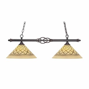 Toltec Lighting Elegante 2 - Light Island Pendant Light in  Dark Granite with 12" Chocolate Icing Shade - 1 of 1