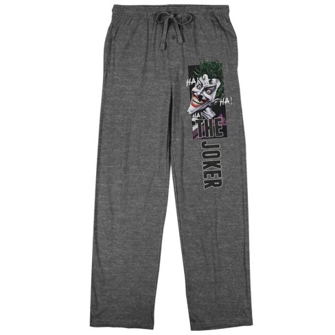 Batman Joker Laughing Face Men s Graphite Heather Sleep Pajama Pants XX Large