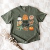 Cozy Season Watercolor Icons - Womens Garment Dyed Graphic T-Shirt - 3 of 4
