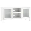 vidaXL TV Stand White 41.3 in.x13.8 in.x20.5 in. Steel and Glass - 2 of 4