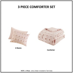 SEVOBAL Bedding Sets, Twin XL Clip Jacquard Comforter Set with Pompom Details for Elegant Bedrooms, Pink, 18.5"*9.84"*9.84" - 1 of 4