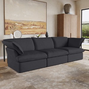 123.9" Cloud Modular Sectional Sofa, Modern Comfy Couch Filled with Down,Wide Deep Seat Couches for Living Room Apartment Lounge Bedroom - 1 of 4