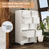 AMERLIFE 50.2" H 5 Drawer Dresser, Glossy Surface Chest of Drawers, Large Storage Organizer - 4 of 4