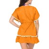 LA LEELA Women's Summer Vacation Beachwear Mini Bathing Suit Loose Beach Dress Plus Size Party Swimwear Swimsuit Cover Ups for Women - 2 of 4