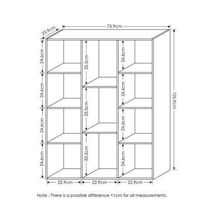 White and Light Blue 11-Cube Wood Bookcase