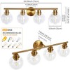 POWLIG 29.53-in 4-Light Gold Modern Dimmable Bathroom Transitional Vanity Light with Transparent Glass Shade - 4 of 4