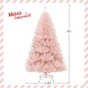 Pink Artificial Christmas Tree Hinged Full Fir Tree with  Metal Stand - 2 of 4