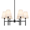 LamQee Large Farmhouse Wheel Chandelier Mid-century Pendant Fixture with Fabric Shades for Interior Lighting - 3 of 4