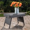 Faux Rattan Outdoor End Table, 24" Wide Wicker Accent Table for Patio or Garden Use, Patio End Table, Outdoor Side Table -Christopher Knight Home - 2 of 4