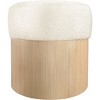 Meridian Furniture,Nimes Velour Fur Fabric Ottoman/Stool - 3 of 4