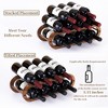 Itopfox Adjustable Wine Rack and Water Bottle Organizer for Cabinet and Countertop - 2 in 1 Acacia Wood Storage Solution - 2 of 4