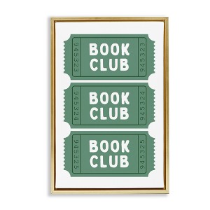 Stupell Industries Green Book Club Tickets Floating Frame Canvas Art - 1 of 4