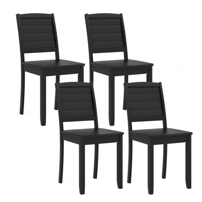 Tangkula 4 PCS Armless Wood Dining Chair w/ Rubber Wood Legs Curved Backrest Kitchen