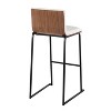 LumiSource 30" Mason Mara Fixed Height Barstools Black Walnut Wood/White PU Leather - image 4 of 4