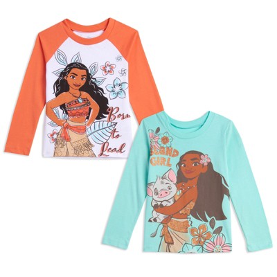 Disney Moana Girls Long Sleeve 2 Pack T-shirts (baby, Toddler & Little Girl  Sizes) : Target