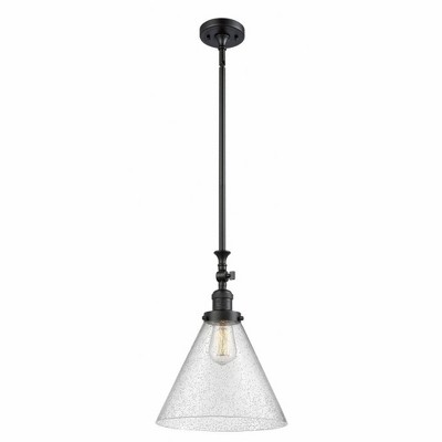 Cone - 1 Light Stem Hung Tiltable Mini Pendant In Industrial Style-18 Inches Tall and 12 Inches Wide