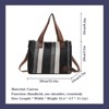 FATMOON Women's canvas shoulder bag, women's striped contrasting canvas crossbody bag, large capacity tote bag - 3 of 4