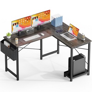 DOMETOUR L Shaped Desk,Computer Corner Desk,PC Gaming Desk Table with Side Storage Bag - 1 of 4