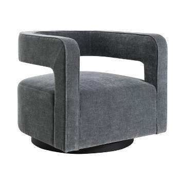 Luna Stain Resistant Fabric Swivel Chair - Abbyson Living