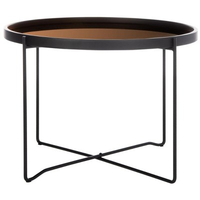 Ruby Medium Tray Accent Table - Rose Gold/Black - Safavieh.