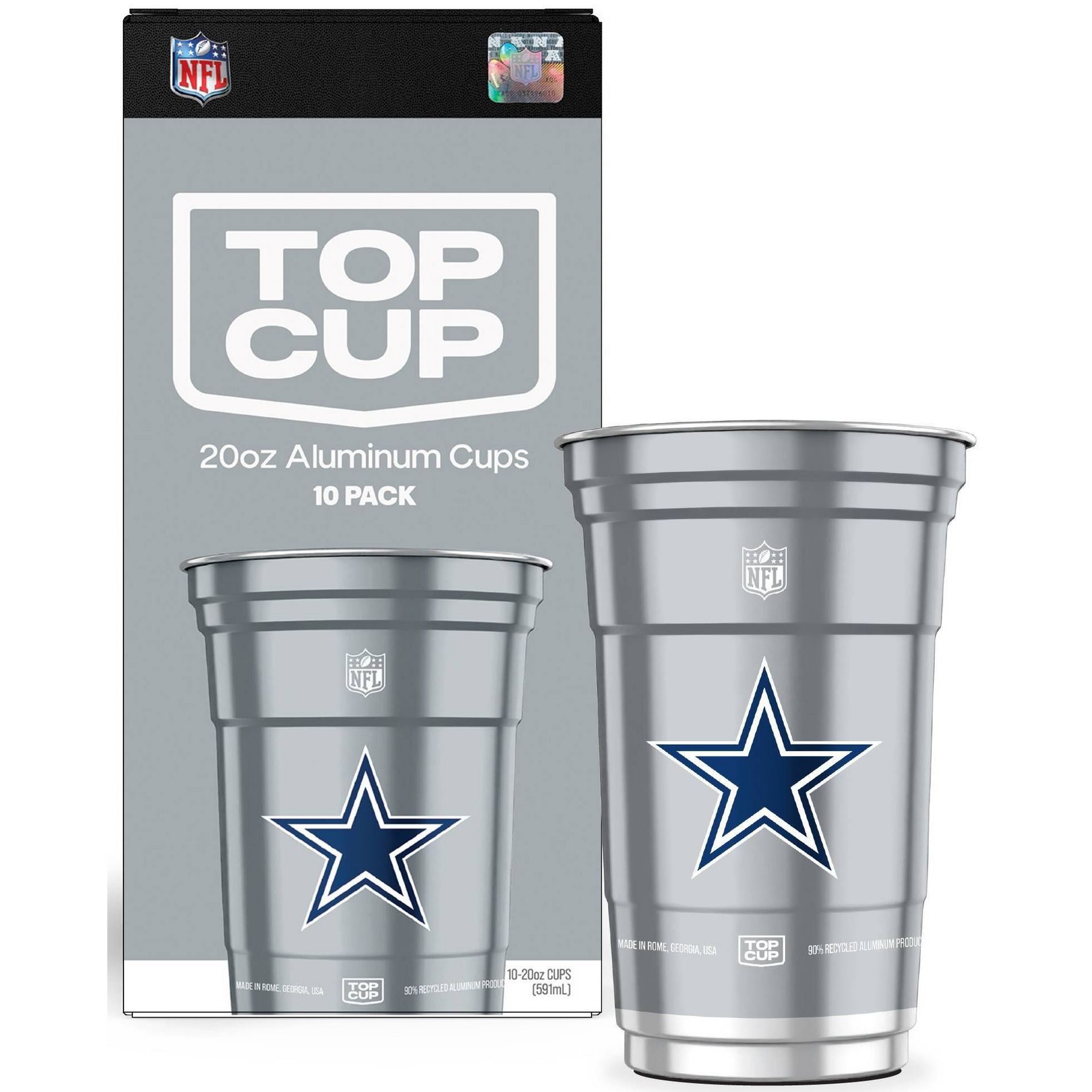 Top Cup NFL Dallas Cowboys Disposable Cups - 20oz/10ct