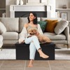 Aoibox Folding Storage Ottoman Bench, Faux Leather Footrest with Large Storage Space, Sturdy and Comfortable for Living Room, Bedroom, Hallway - 2 of 4