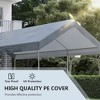 10' x 20' Party Tent and Carport, Height Adjustable Portable Garage, Outdoor Canopy Tent 8 Legs without Sidewalls for Car, Truck, Boat, Motorcycle - 4 of 4