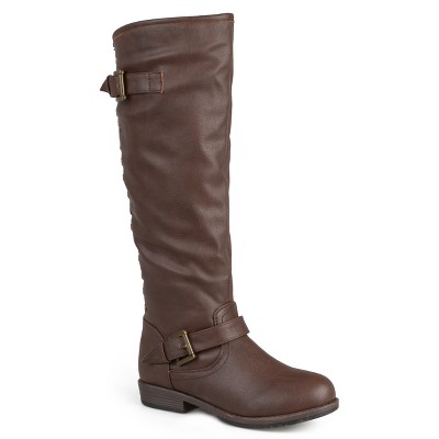 Journee Collection Womens Spokane Stacked Heel Riding Boots Brown 11 ...