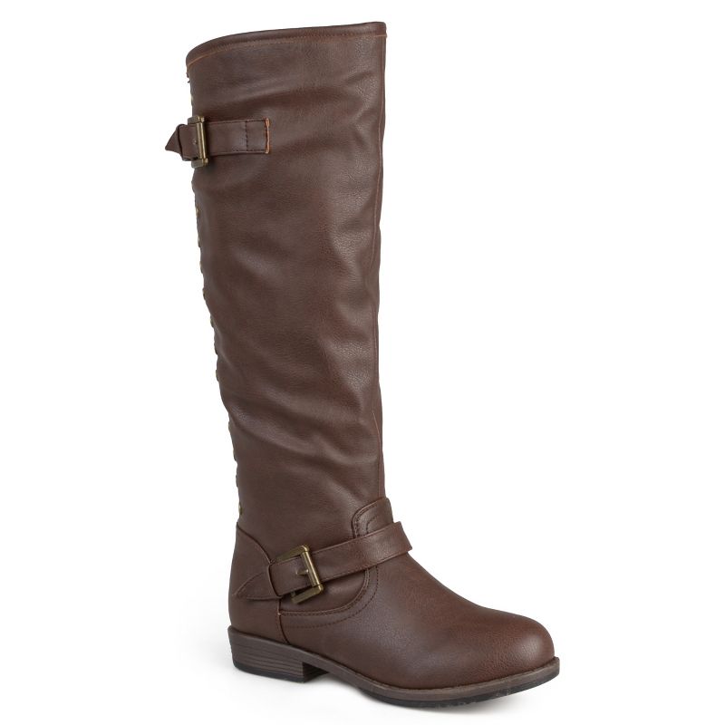 Journee Collection Womens Spokane Stacked Heel Riding Boots, 1 of 11