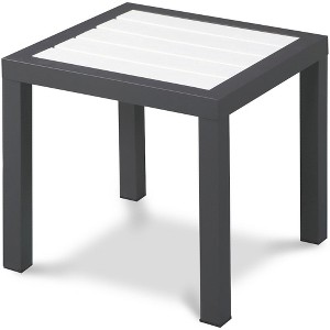 Meridian Furniture,Nizuc Wood Look Accent Paneling Outdoor Patio Aluminum End Table - 1 of 4