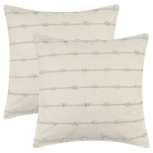 Unique Bargains Modern Farmhouse Decorative Neutral Striped Boho Throw Pillow Covers Square 2 Pcs - 1 of 4