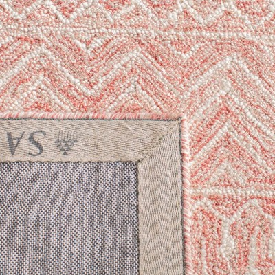 Ivory and Pink Hand-Tufted Wool Runner Rug