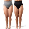 Memoi 2 Pair Women's Full Coverage High Waisted Shaping Briefs - 2 of 4