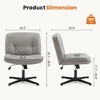 CAVINAS PU Leather Armless Desk Chair, Wide Ergonomic Home Office Chair, Wheel-Less Vanity Chair, 360° Swivel Criss Cross Legged Chair - 4 of 4