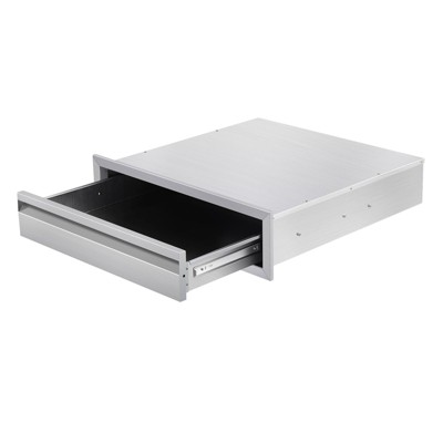 Stainless Steel Outdoor Kitchen Drawers - 30" BBQ Island Drawer with Smooth Sliding Rails, Weatherproof Enclosure