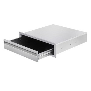 Stainless Steel Outdoor Kitchen Drawers - 30" BBQ Island Drawer with Smooth Sliding Rails, Weatherproof Enclosure - 1 of 4