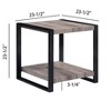 Vynxaria Contemporary End Table with Storage Shelf - Rustic Brown Finish, 23.5" x 23.5" x 23.5"H - 4 of 4