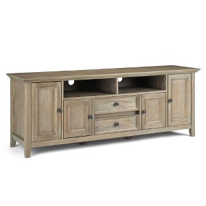 72" Wood Transitional TV Stand with Two Drawers, Two Framed Doors and Adjustable Shelves For Living Room and Bedroom - 1 of 4