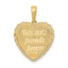 Black Bow Jewelry 14k Yellow Gold For My Sister Heart Pendant, 17mm - 3 of 4