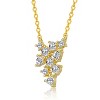 Guili Sterling Silver 14K Gold Plated Statement Necklace with Clear Cubic Zirconia Delivers Radiant Sparkle and Elegant Glamour for Special Events - 2 of 4
