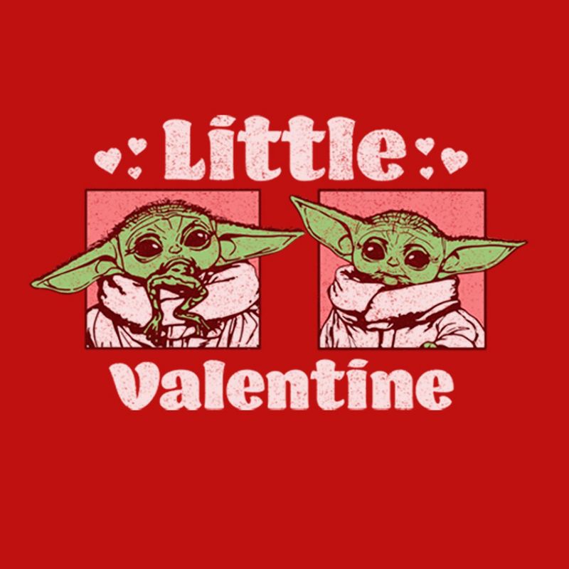 Girl's Star Wars The Mandalorian Valentine's Day The Child Little Valentine Panels T-Shirt, 2 of 6